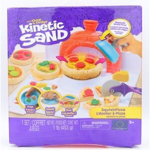 Kinetic Sand Squish Pizza Set - Customize Your Own Magically Rising Pizza Age 5+